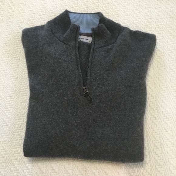 Mens Father and Sons gray cashmere sweater size L - Picture 13 of 14